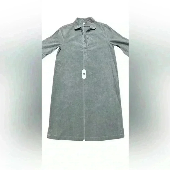 Lilla P Gray Cotton Shift Shirt Dress Size S Collared V Neck 3/4 Sleeve - Picture 11 of 11